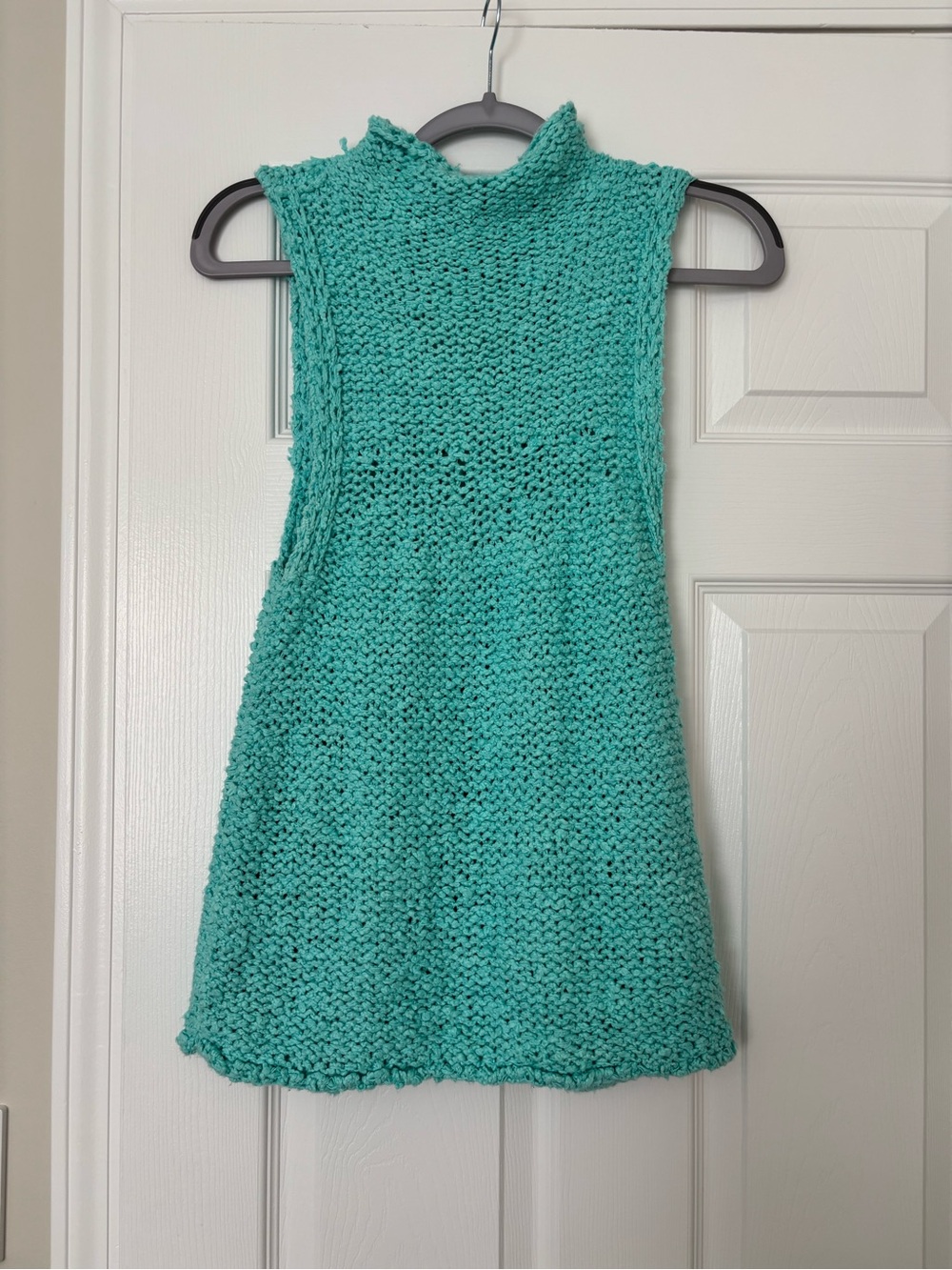 Pilcro Sleeveless Mock Neck Sweater Tank in Turquoise